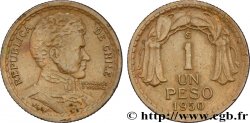 CHILE 1 Peso Bernardo O’Higgins 1950 Santiago - S° AU 