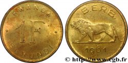 RWANDA BURUNDI 1 Franc lion 1961 