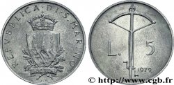 SAN MARINO 5 Lire 3 tours / arbalète 1979 Rome - R MS 