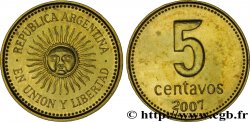 ARGENTINA 5 Centavos soleil 2007  MS 