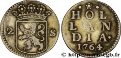 NIEDERLANDE - VEREINIGTEN PROVINZEN 2 Stuivers Hollande : armes couronnée 1764 