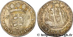 PAYS-BAS - PROVINCES-UNIES 6 Stuivers ou Scheepjessdrelling (escalin au bateau) Frise écu couronné / voilier 1705  TTB 