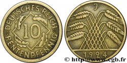ALLEMAGNE 10 Rentenpfennig gerbe de blé 1924 Hambourg - J TB+ 