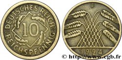 DEUTSCHLAND 10 Reichspfennig gerbe de blé 1924 Stuttgart - F