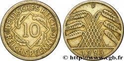 GERMANY 10 Reichspfennig gerbe de blé 1925 Stuttgart - F