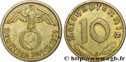 GERMANY 10 Reichspfennig aigle surmontant une swastika 1939 Hambourg - J AU 