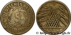 GERMANY 5 Rentenpfennig gerbe de blé 1924 Stuttgart - F