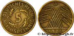 ALLEMAGNE 5 Reichspfennig gerbe de blé 1926 Berlin