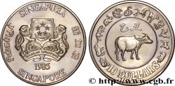 SINGAPOUR 10 Dollars année du buffle : emblème / buffle 1985 