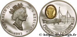 CANADá
 20 Dollars proof Elisabeth II / Avion Lockeed 14 1993 