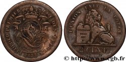 BELGIQUE 2 Centimes lion monogramme de Léopold Ier 1833  TB+ 