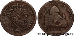 BELGIQUE 2 Centimes lion monogramme de Léopold Ier 1836  TB 