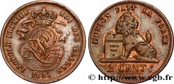 BELGIQUE 2 Centimes lion monogramme de Léopold Ier frappée sur 1 Cent néerlandais 1835 