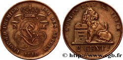 BELGIUM 2 Centimes lion monogramme de Léopold Ier 1858 