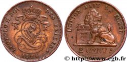 BELGIQUE 2 Centimes lion monogramme de Léopold II 1876 