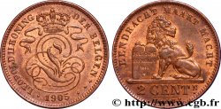 BELGIQUE 2 Centimes lion monogramme de Léopold II légende flamande surfrappe 1905/2 1905 