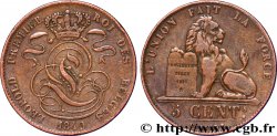 BELGIQUE 5 Centimes monogramme de Léopold Ier / lion 1849 