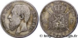 BELGIQUE 2 Francs Léopold II légende française 1867 