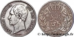 BÉLGICA 5 Francs Léopold Ier tête nue 1849 