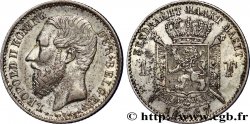 BELGIQUE 1 Franc Léopold II légende flamande signature L. WIENER 1887  TTB+ 