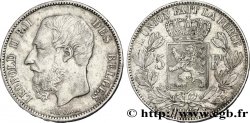 BELGIQUE 5 Francs Léopold II 1867  TB+ 
