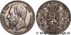 BELGIQUE 5 Francs Léopold II 1868 