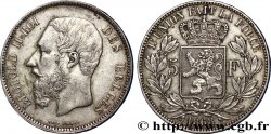 BÉLGICA 5 Francs Léopold II 1868  MBC 