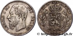 BELGIQUE 5 Francs Léopold II 1870 