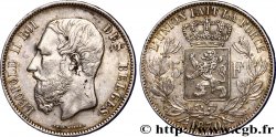 BELGIQUE 5 Francs Léopold II 1870 
