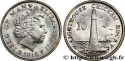 ISLE OF MAN 10 Pence Elisabeth II / phare de Chicken Rock  2010 