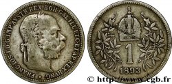 AUTRICHE 1 Corona François-Joseph Ier tête laurée 1893 Vienne TB+ 