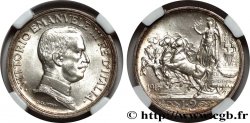 ITALIE 2 Lire Victor Emmanuel III / quadrige 2e type 1916 Rome - R SPL63 NGC
