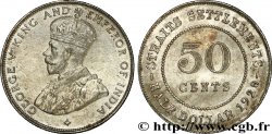 MALAISIE - ÉTABLISSEMENTS DES DÉTROITS 50 Cents Straits Settlements Georges V 1920  TTB 