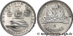 HAITI 5 Gourdes découverte d’hispaniola par Christophe Colomb / emblème 1970  MS 