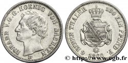 GERMANY - SAXONY 1/6 Thaler Jean roi de Saxe / écu couronné 1860 Dresde