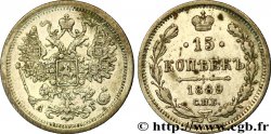 RUSSIE 15 Kopecks aigle bicéphale 1889 Saint-Petersbourg TTB 