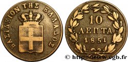 GRECIA 10 Lepta Blason 1851 