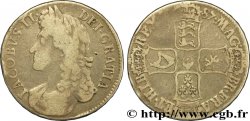 ROYAUME-UNI 1 Crown Jacques II / armes tranche TERTIO 1687  TB 