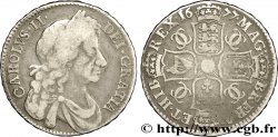 UNITED KINGDOM 1/2 Crown Charles II / armes tranche type NONO 1677 