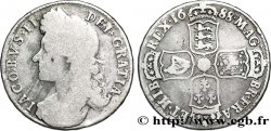 REINO UNIDO 1/2 Crown Jacques II / armes tranche QVARTO 1688 