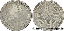 ROYAUME-UNI 1 Crown Guillaume et Marie / armes tranche QUARTO 1692 