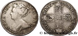 VEREINIGTEN KÖNIGREICH 1/2 Crown reine Anne / armes, SEPTIMO sur tranche 1708 Edimbourg