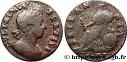 ROYAUME-UNI 1/2 Penny Guillaume tête laurée / Britannia variété avec A sans barre 1701 