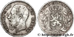 BELGIQUE 5 Francs Léopold II 1869  TB+ 