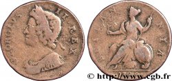 UNITED KINGDOM 1/2 Penny Georges II tête laurée / Britannia 1729 