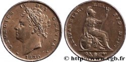 ROYAUME-UNI 1 Farthing Georges IV tête laurée / Britannia 1830 