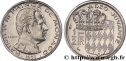 MONACO 1/2 Franc Rainier III / écu couronné 1995 Paris SPL 