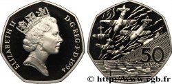 ROYAUME-UNI 50 Pence Proof 50e anniversaire du débarquement en Normandie Elisabeth II / avions et navires 1994 