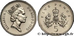 REINO UNIDO 5 Pence Elisabeth II / chardon couronné 1990 