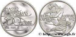 UNGHERIA 500 Forint Proof XVIe Jeux Olympiques d’hiver Albertville 1992 / hockeyeurs 1989 Budapest SPL 